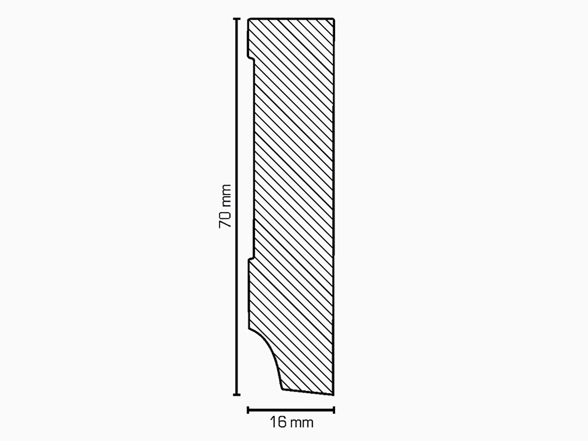Sockelleiste MDF Weiss Ral9016